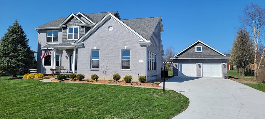 home exterior with garage addition